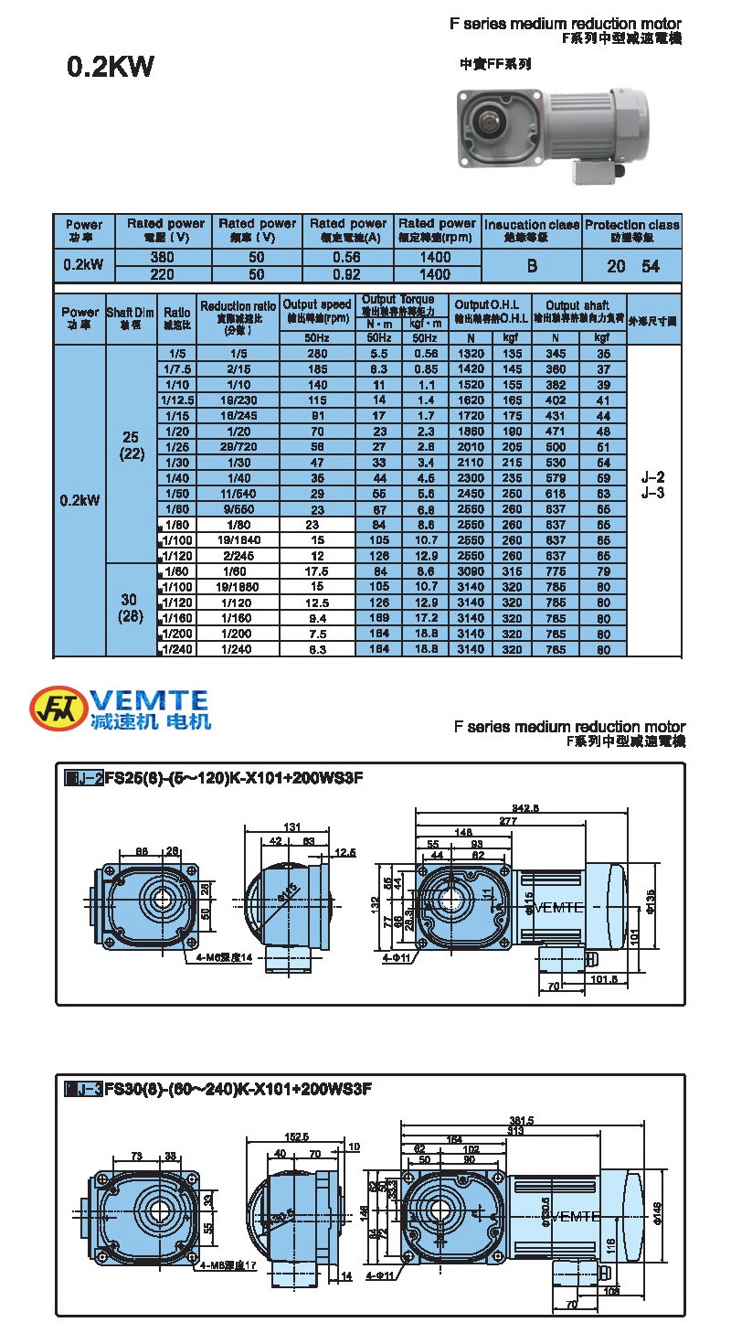 縮框型0.2KW-實心軸